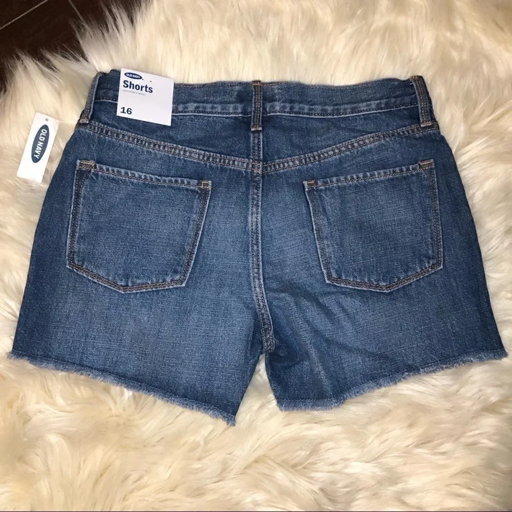 Old navy girls denim cut off W/ lace size 16